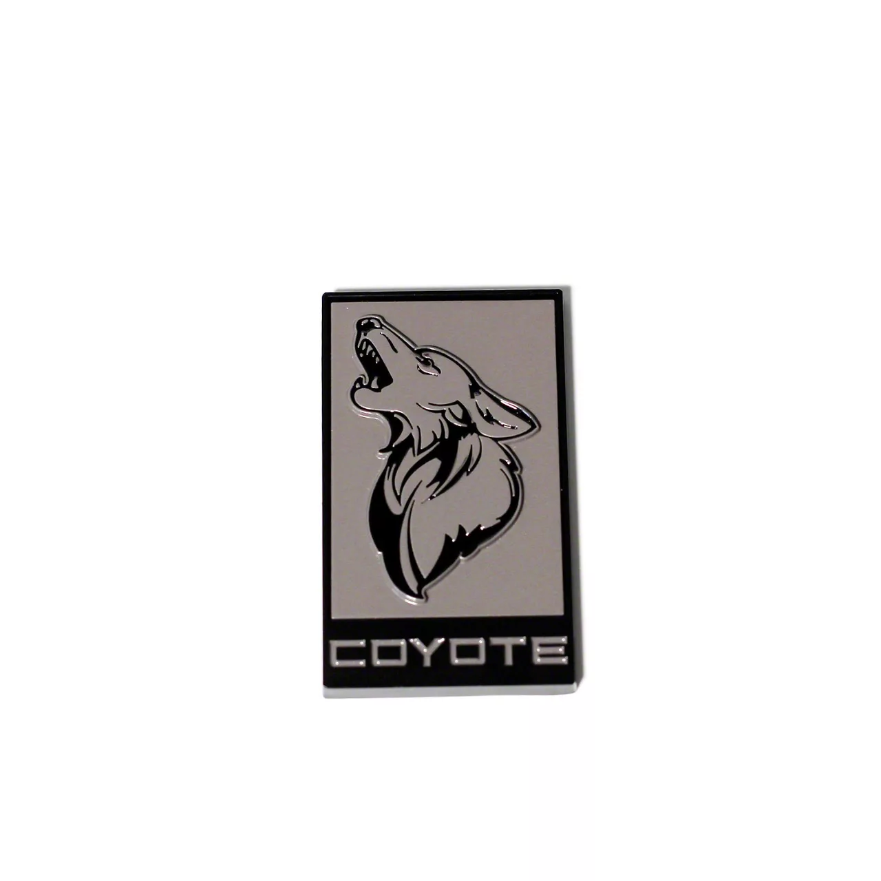 Coyote Badge Shop GT350 Style V3 Howling Coyote Badge; Black with Grey Fill (15-23 Mustang GT)