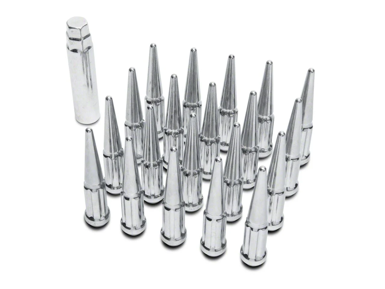 Chrome Spike Lug Nut Kit; 14mm x 1.5; Set of 20 (15-26 Mustang)