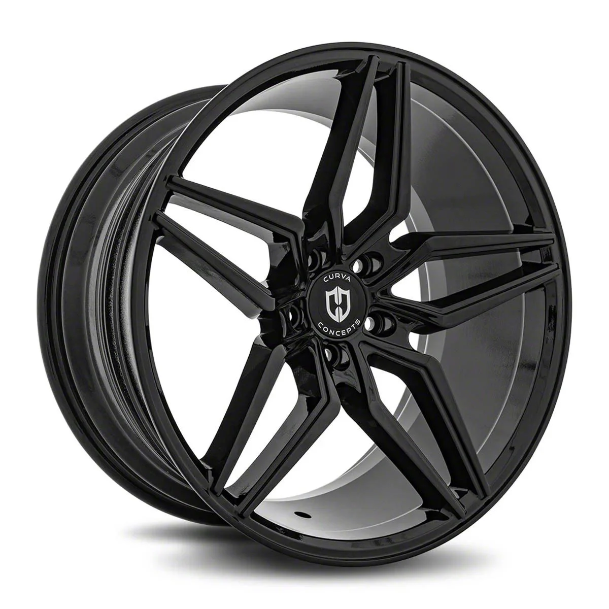 Curva Concepts C25 Gloss Black Wheel; 18x8.5; 35mm Offset (10-14 Mustang GT w/o Performance Pack, V6)