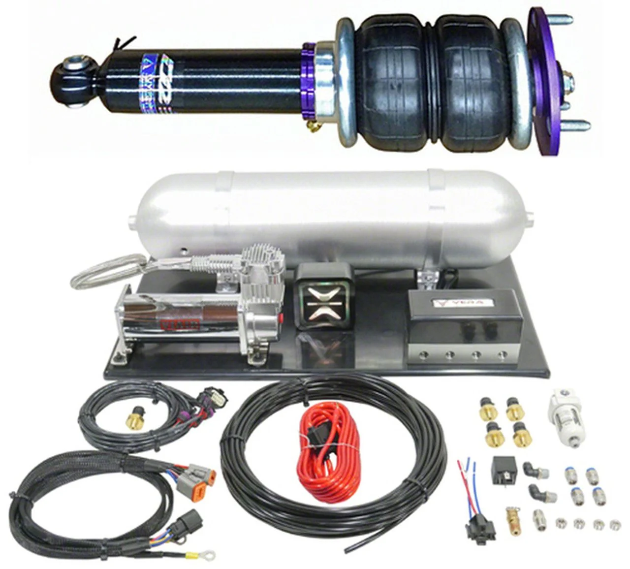 D2 Racing Air Struts with VERA AccuAir e+ Connect Pressure (16-24 Camaro)