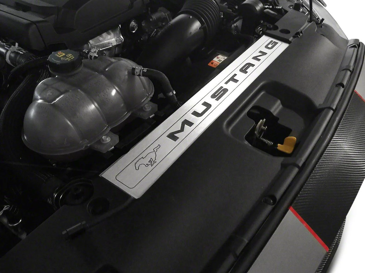 Defenderworx Two Tone Underhood Trim Panel with Pony Logo (15-17 Mustang GT, EcoBoost, V6)
