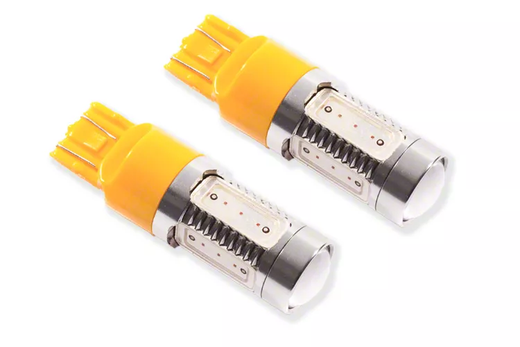 Diode Dynamics Amber Front Turn Signal LED Light Bulbs; 7443 HP11 (13-14 Mustang)