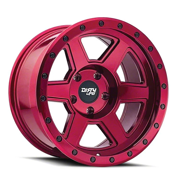 Dirty Life Compound Crimson Candy Red 6-Lug Wheel; 17x9; -38mm Offset (07-14 Yukon)