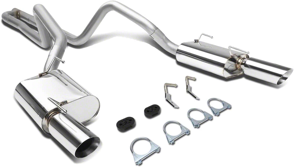 Cat-Back Exhaust System with Polished Tips (05-10 Mustang V6)