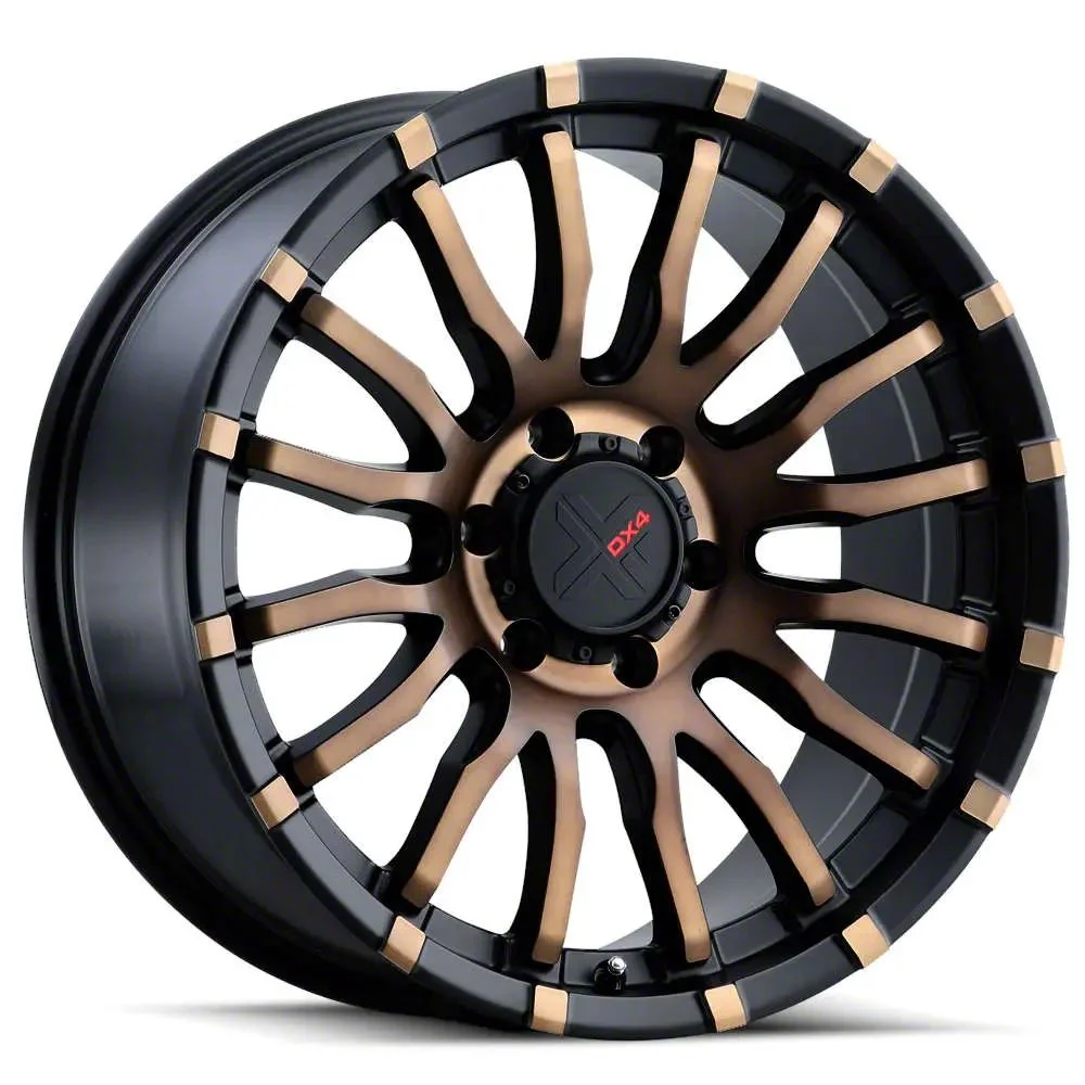 DX4 Wheels OCTANE Flat Black with Bronze Shadow 6-Lug Wheel; 20x9; 10mm Offset (04-08 F-150)