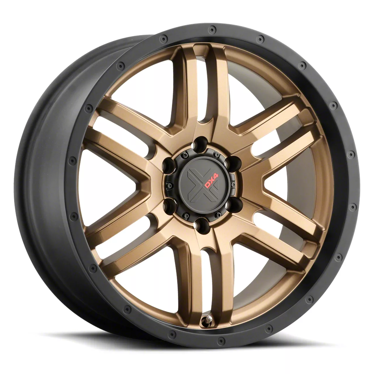 DX4 Wheels DYNO Frozen Bronze with Black Lip 6-Lug Wheel; 20x9; 10mm Offset (07-14 Yukon)