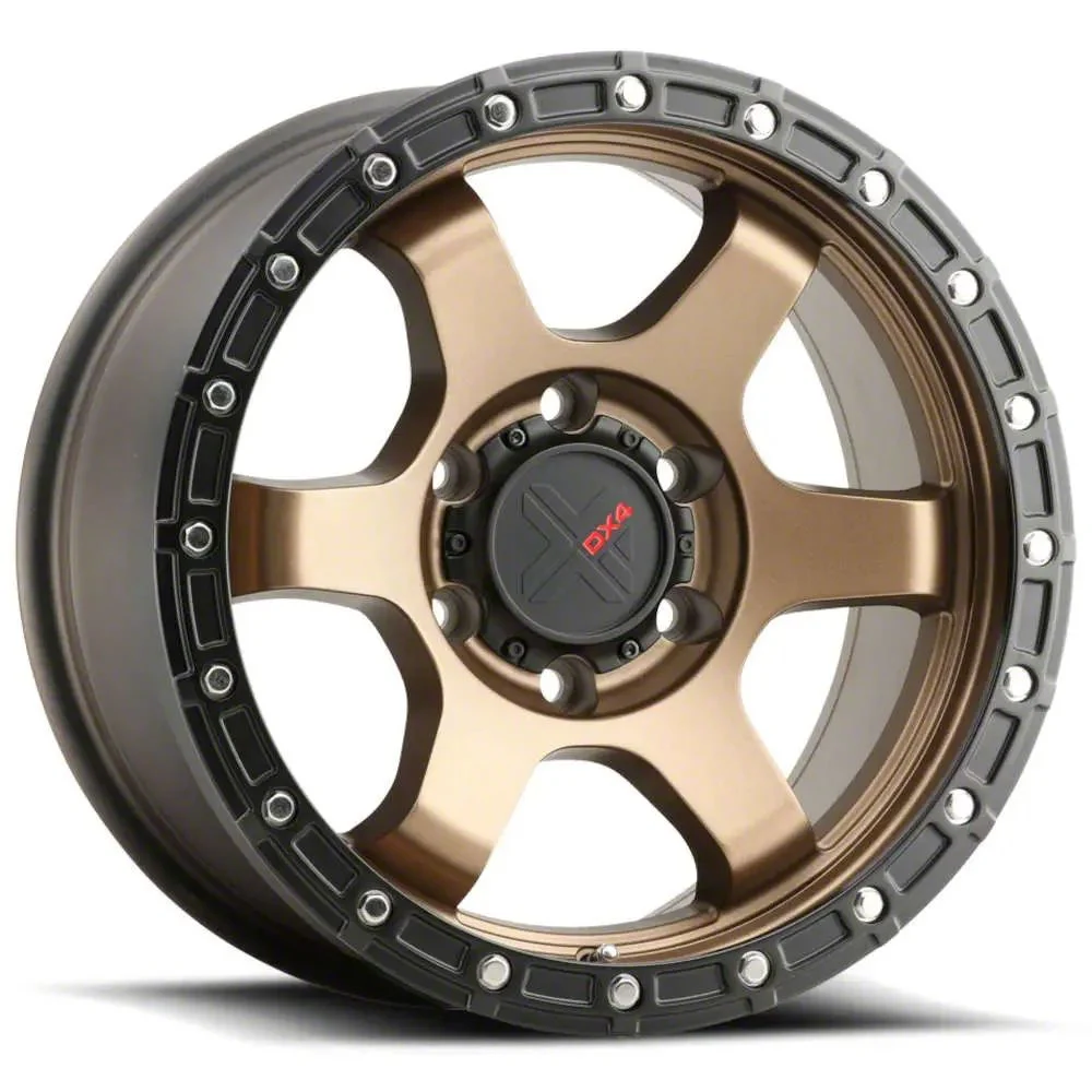 DX4 Wheels NITRO Frozen Bronze with Black Lip 6-Lug Wheel; 17x8.5; -18mm Offset (07-14 Yukon)