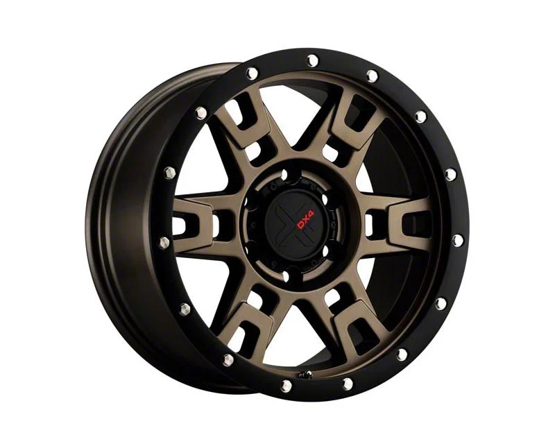 DX4 Wheels TERRAIN Matte Bronze with Black Ring 6-Lug Wheel; 17x8.5; -6mm Offset (07-14 Yukon)