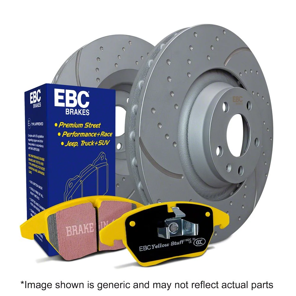 EBC Brakes Stage 5 Yellowstuff Brake Rotor and Pad Kit; Front (09-13 Corvette C6 Z06 w/o Z07 Brake Package; 10-13 Corvette C6 Grand Sport)