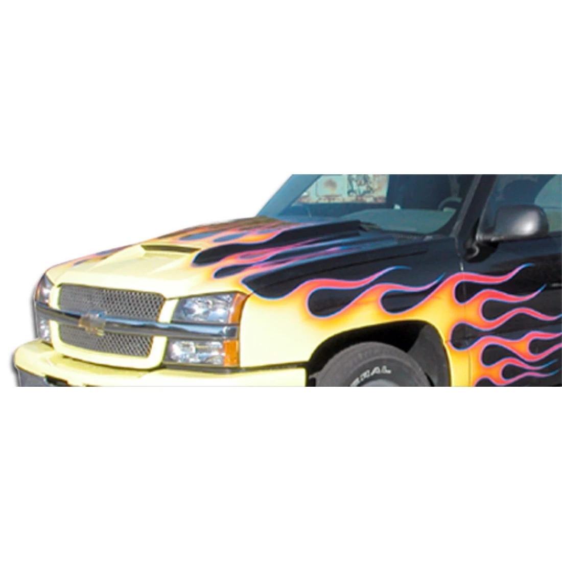 2002-2006 Chevrolet Avalanche (w / o cladding) 2003-2005 Silverado Ram Air Hood - 1 Piece - 103029