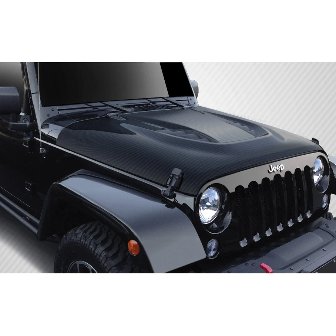 2007-2018 Jeep Wrangler Power Dome Hood - 1 Piece - 109921