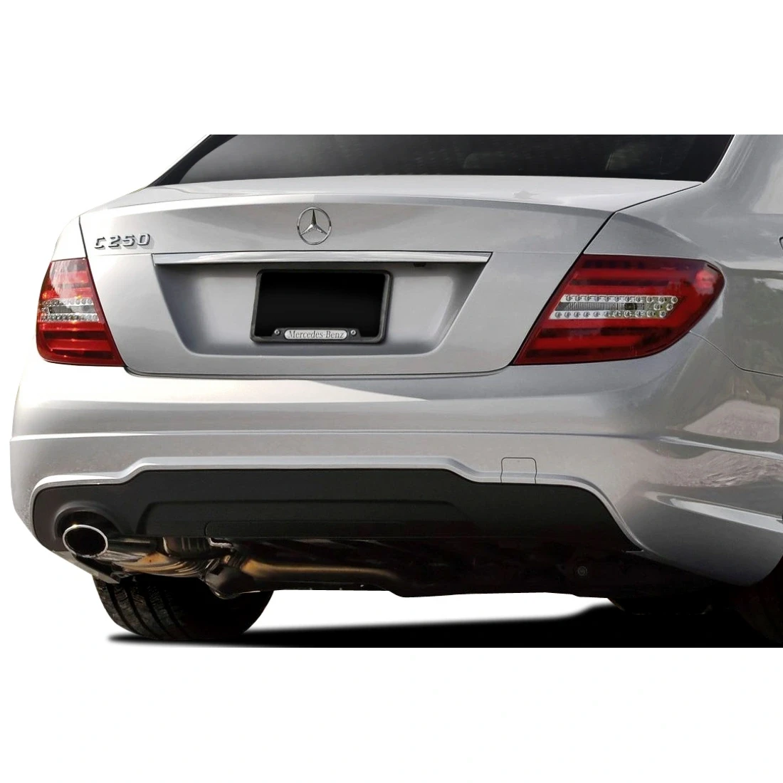 2008-2014 Mercedes C Class W204 C250 C63 V2 Look Rear Bumper ( without PDC ) - 2 Piece - 112042