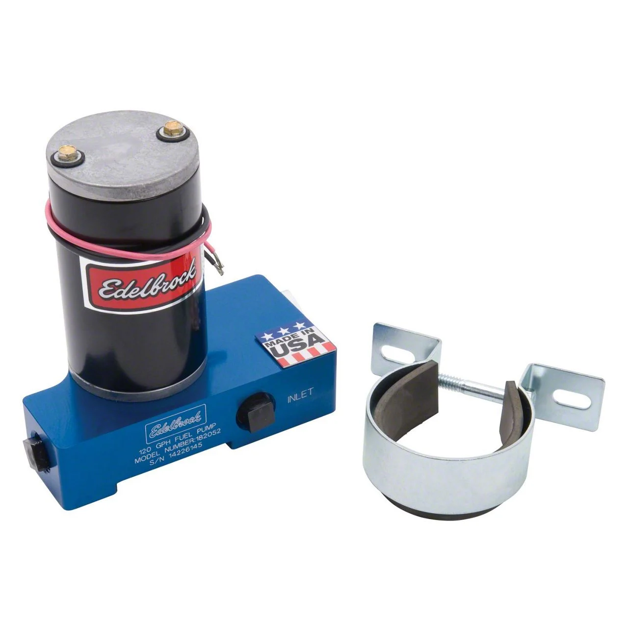 Edelbrock In-Line Blue Electric Fuel Pump; 120 GPH (Universal; Some Adaptation May Be Required)