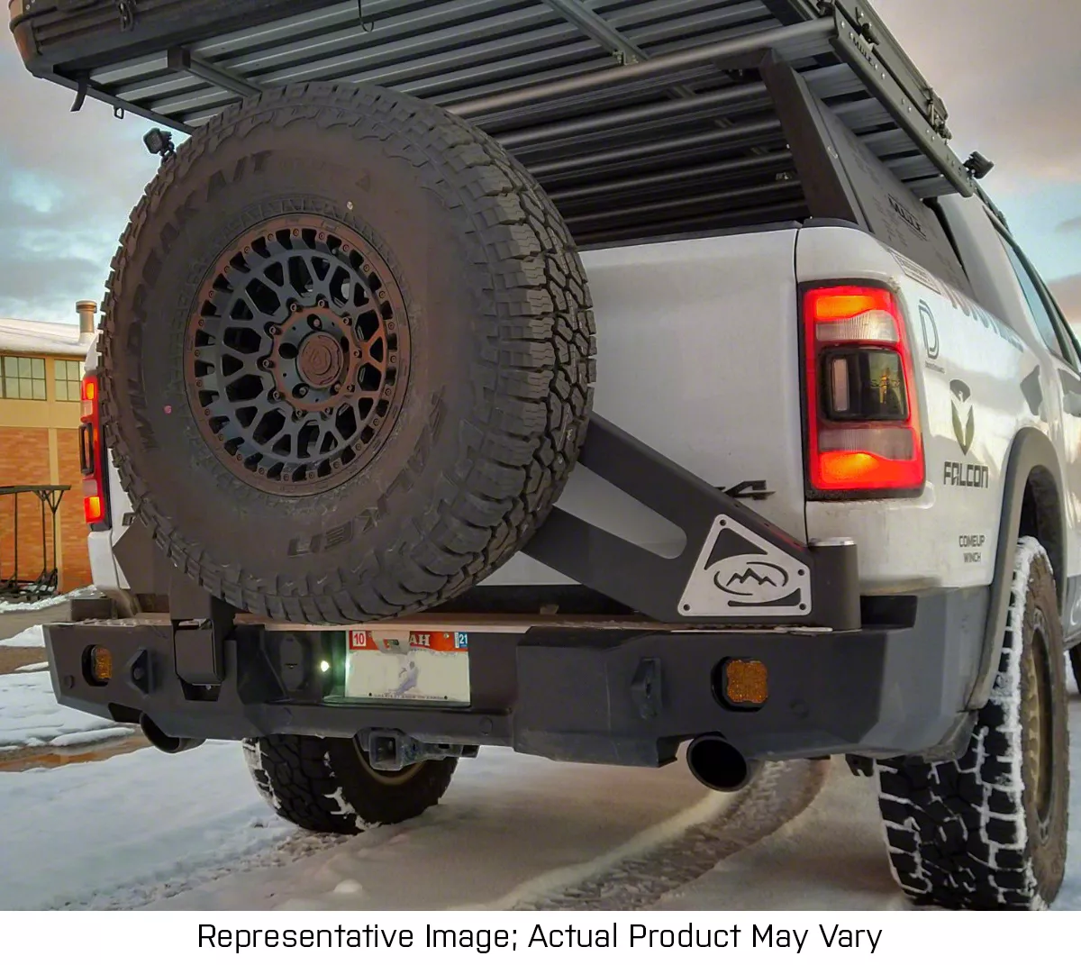 Expedition One Rear Bumper with Single Tire Carrier System; Textured Black (10-18 RAM 2500)
