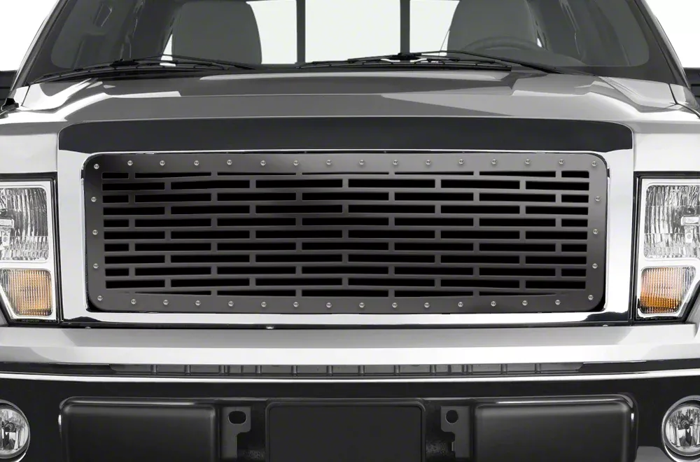 1-Piece Steel Upper Grille Insert; Bricks (09-14 F-150, Excluding Raptor & 09-12 King Ranch, Lariat)