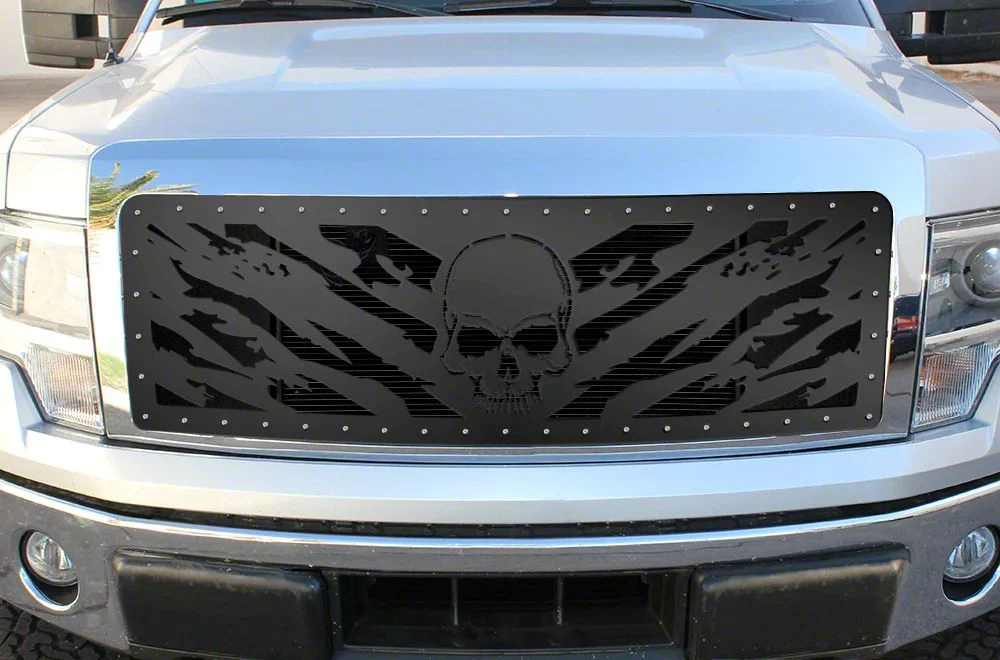 1-Piece Steel Upper Grille Insert; Nightmare (09-12 F-150 King Ranch, Lariat)