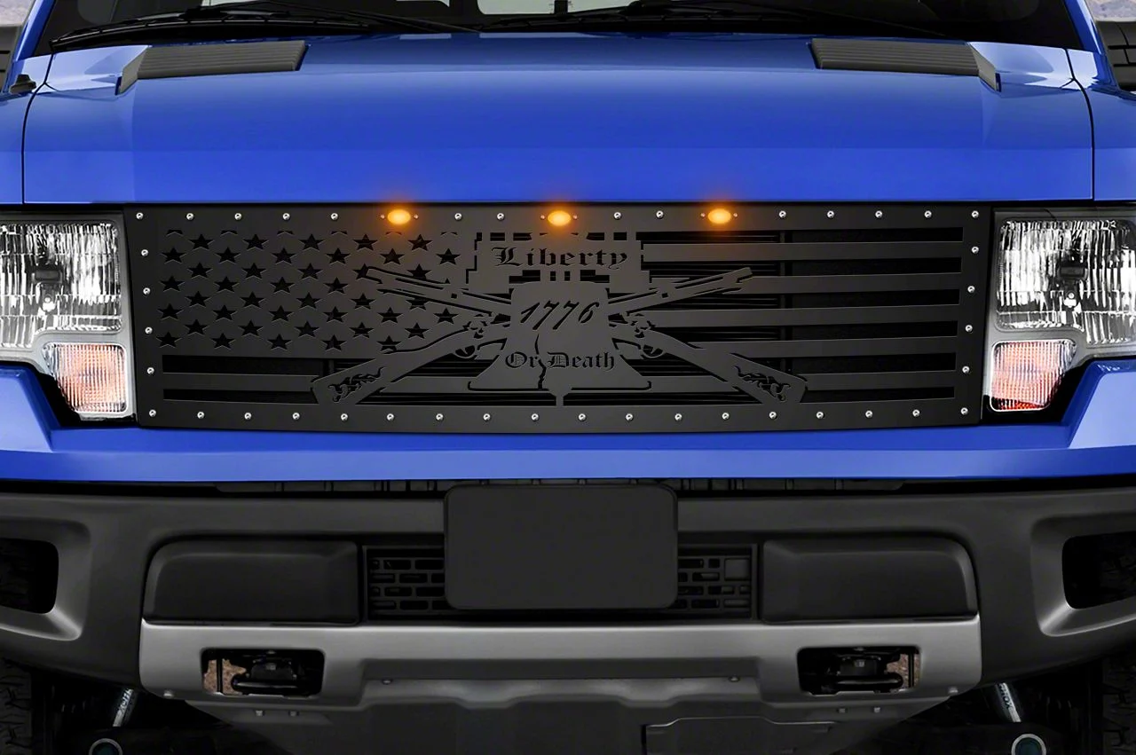 1-Piece Steel Upper Replacement Grille; Liberty Or Death (10-14 F-150 Raptor)