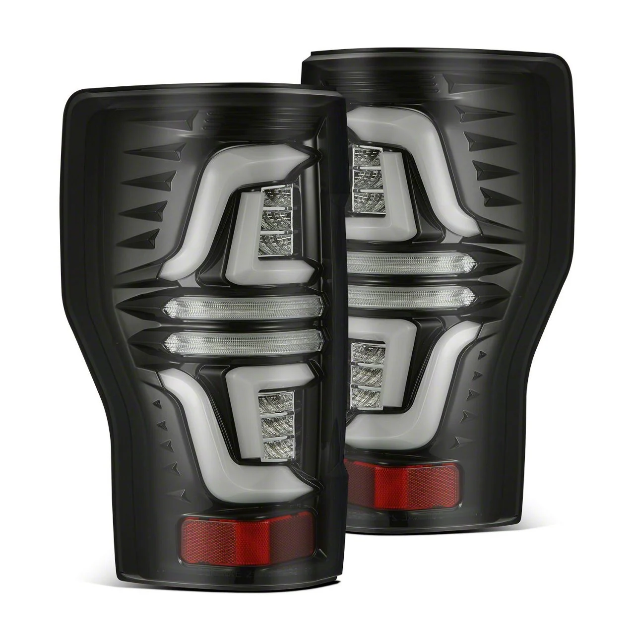AlphaRex PRO-Series LED Tail Lights; Jet Black Housing; Smoked Lens (17-19 F-250 Super Duty w/o BLIS)