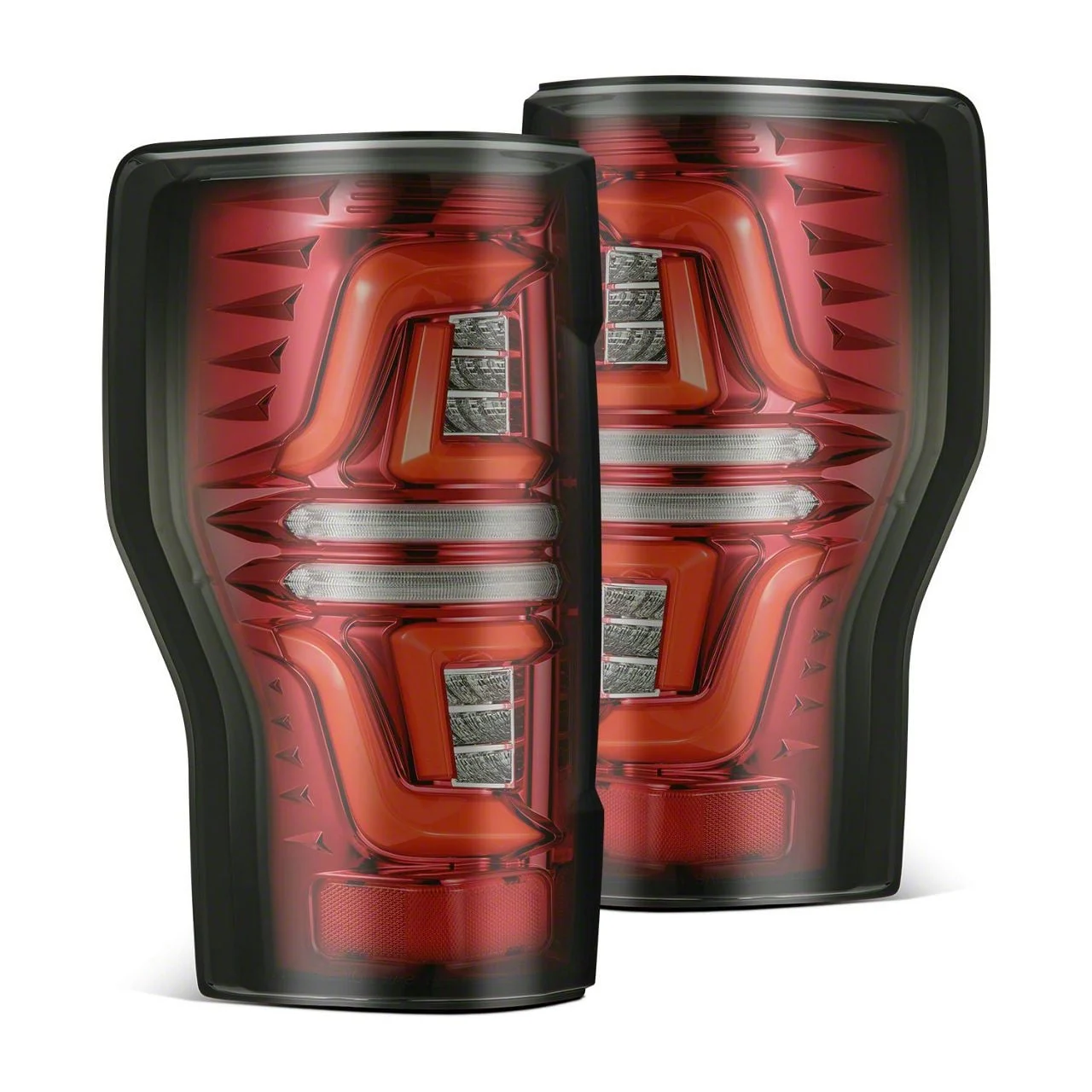 AlphaRex PRO-Series LED Tail Lights; Red Housing; Smoked Lens (17-19 F-250 Super Duty w/o BLIS)