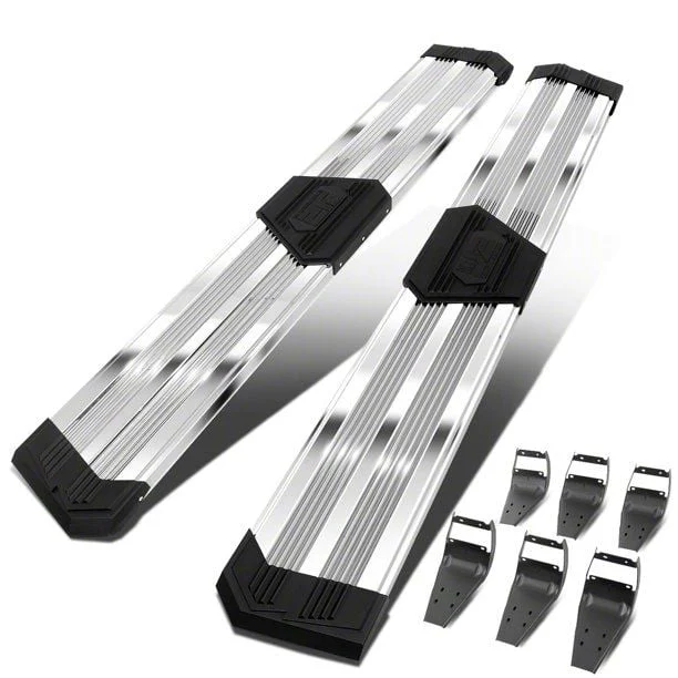 10-Inch Pleated Step Bar Running Boards; Chrome (17-26 F-350 Super Duty SuperCab)