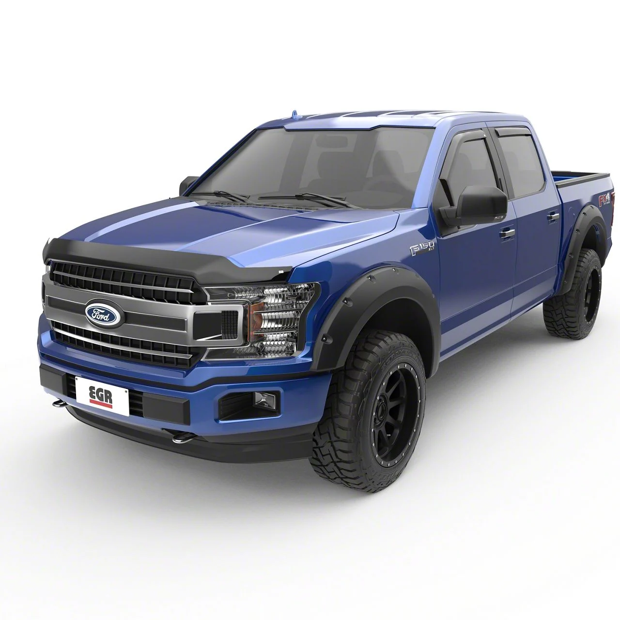 EGR In-Channel Window Visors; Front and Rear; Dark Smoke (17-26 F-350 Super Duty SuperCab)