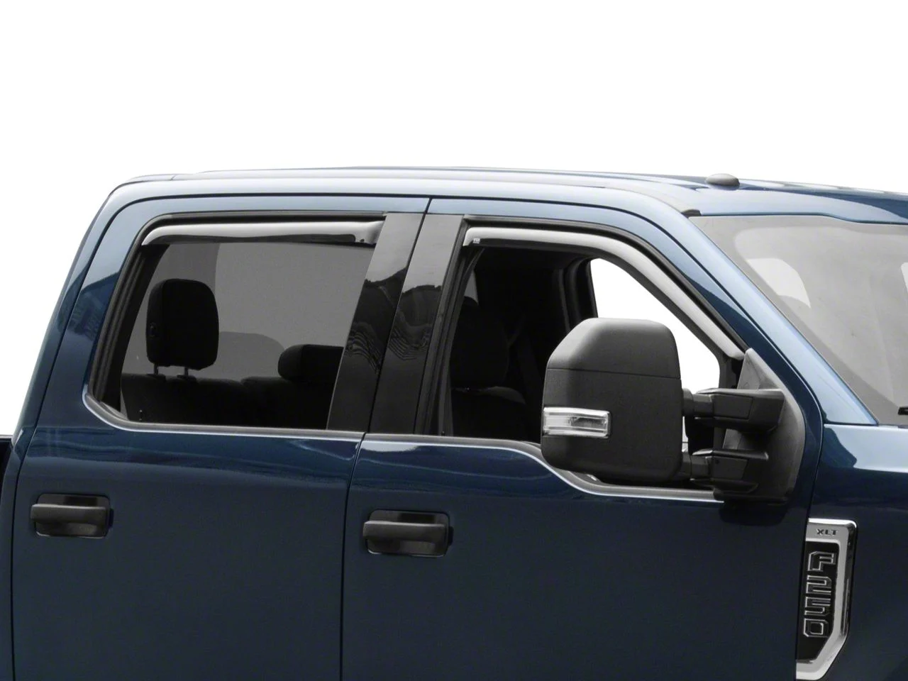EGR In-Channel Window Visors; Front and Rear; Dark Smoke (17-26 F-350 Super Duty SuperCrew)