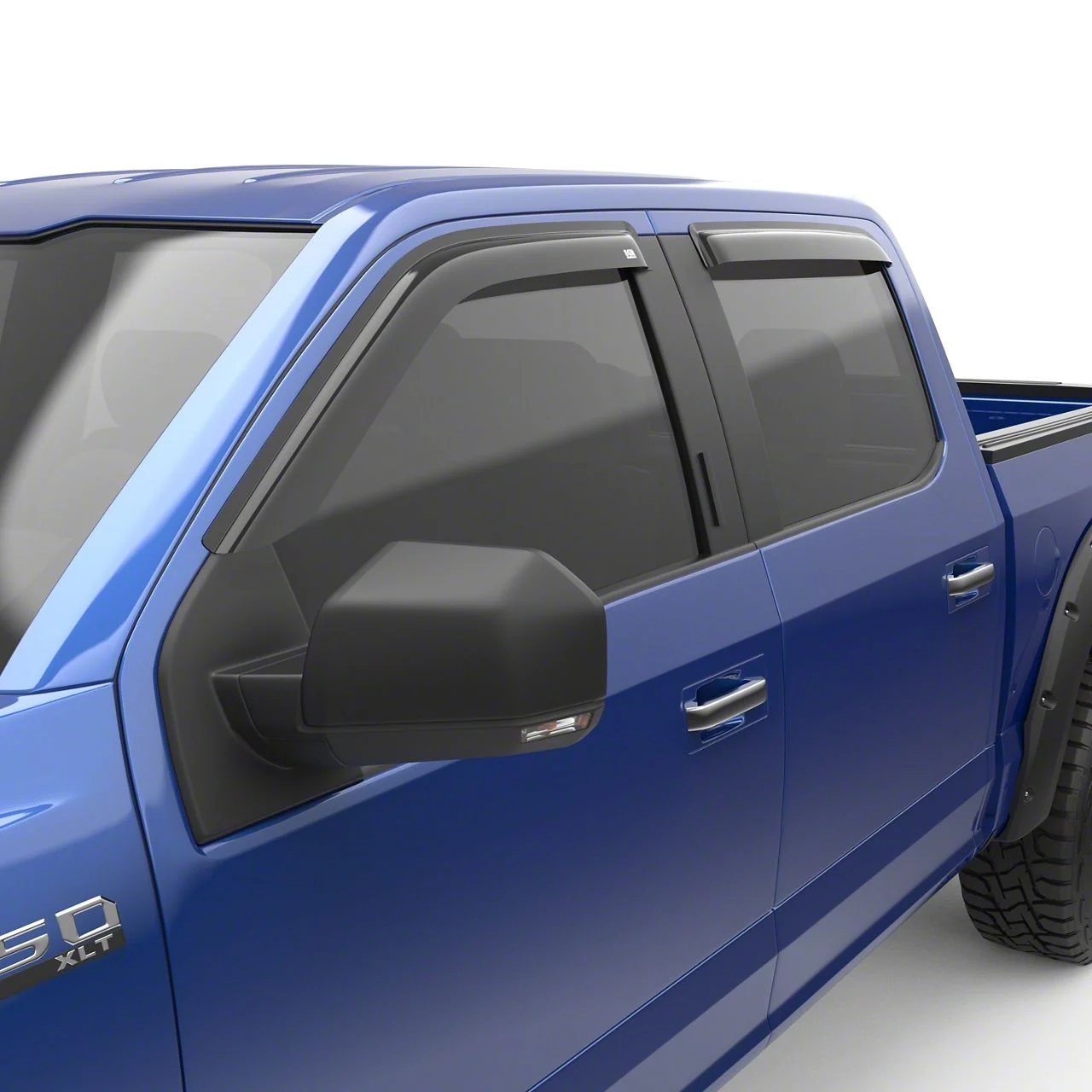 EGR Tape-On Window Visors; Front and Rear; Dark Smoke (17-26 F-350 Super Duty SuperCab)