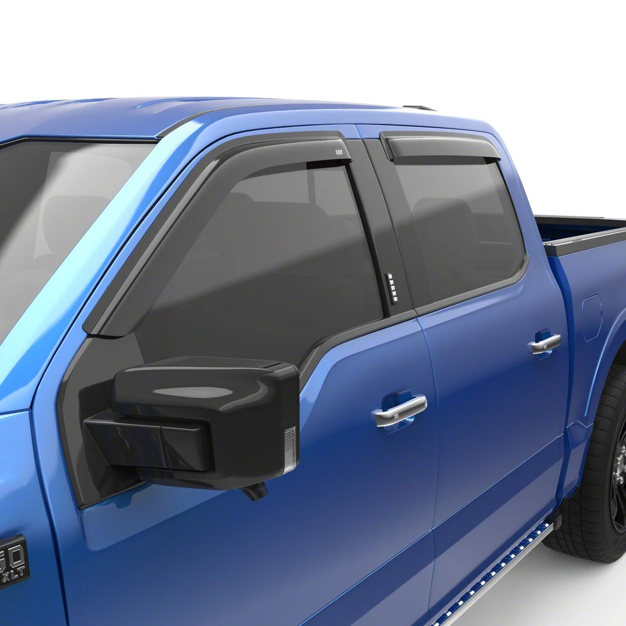 EGR Tape-On Window Visors; Front and Rear; Dark Smoke (17-26 F-350 Super Duty SuperCrew)