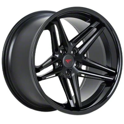 Ferrada Wheels CM1 Matte Black with Gloss Black Lip Wheel; Rear Only; 20x10.5; 20mm Offset (08-23 RWD Challenger, Excluding Widebody)