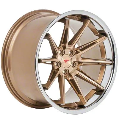 Ferrada Wheels CM2 Brushed Cobre with Chrome Lip Wheel; Rear Only; 20x10; 13mm Offset (08-23 RWD Challenger, Excluding Widebody)