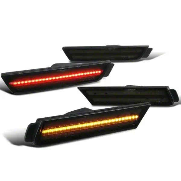 Flashtech LED Side Marker Light Set; Smoked (10-15 Camaro)