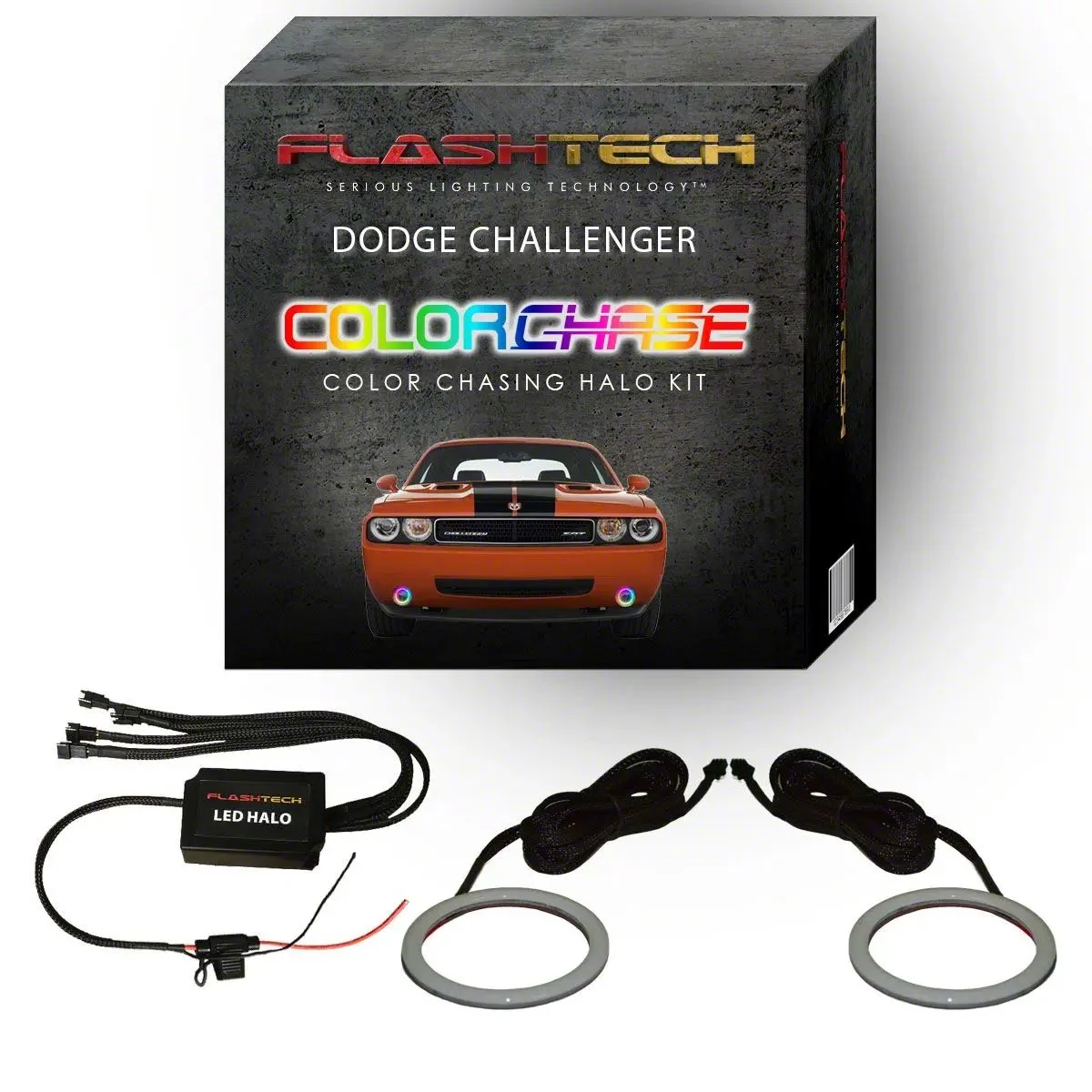 Flashtech ColorChase Halo Fog Light Kit; RGB (08-14 Challenger)