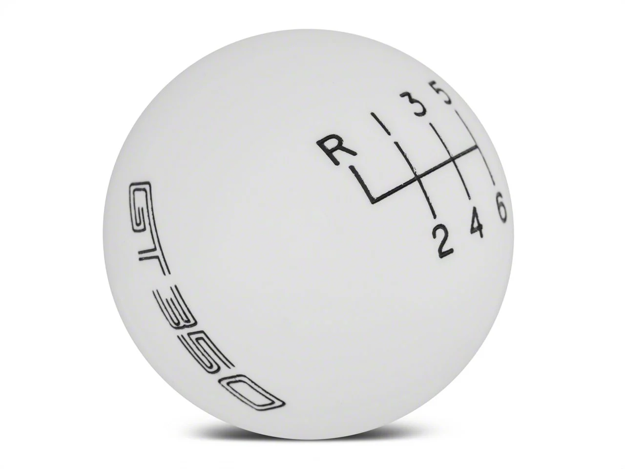 Ford Performance 6-Speed Shift Knob with GT350 Logo; White (15-20 Mustang GT350)