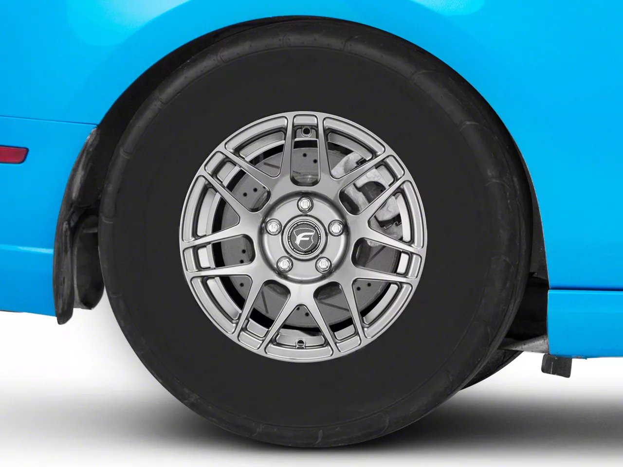 Forgestar F14 Drag Gunmetal Wheel; Rear Only; 15x10; 44mm Offset (10-14 Mustang GT, V6)