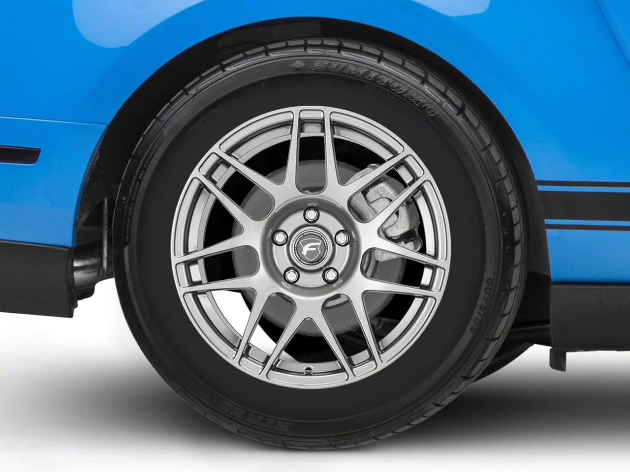 Forgestar F14 Drag Gunmetal Wheel; Front Only; 17x7; 7mm Offset (10-14 Mustang GT w/o Performance Pack, V6)