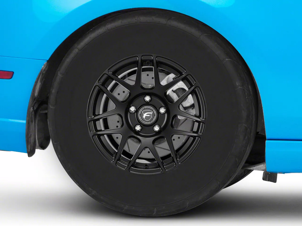 Forgestar F14 Drag Matte Black Wheel; Rear Only; 15x10; 44mm Offset (10-14 Mustang GT, V6)