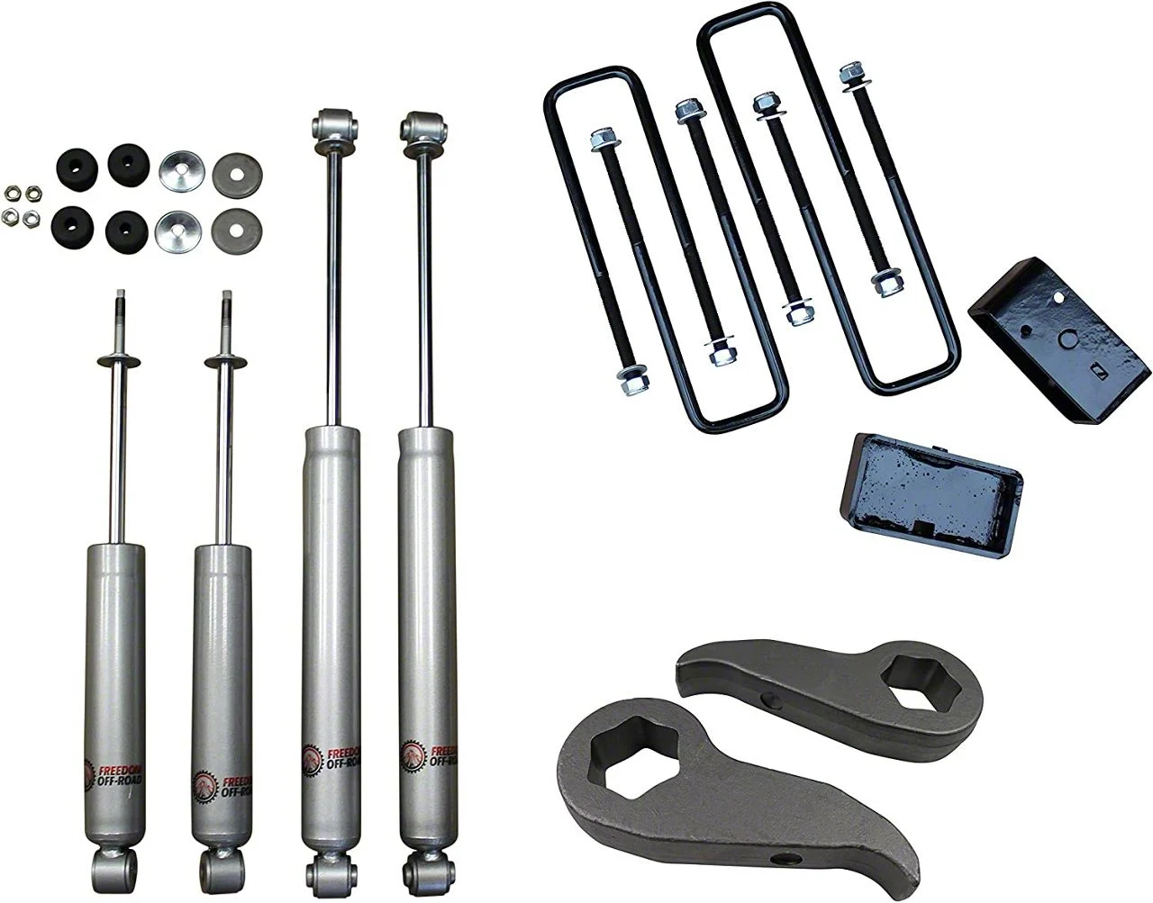 Freedom Offroad 1 to 3-Inch Leveling Kit with Shocks (11-19 Silverado 2500 HD)