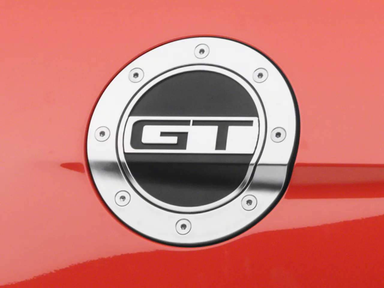 Competition Series Fuel Door with GT Logo; Silver and Black (15-23 Mustang)