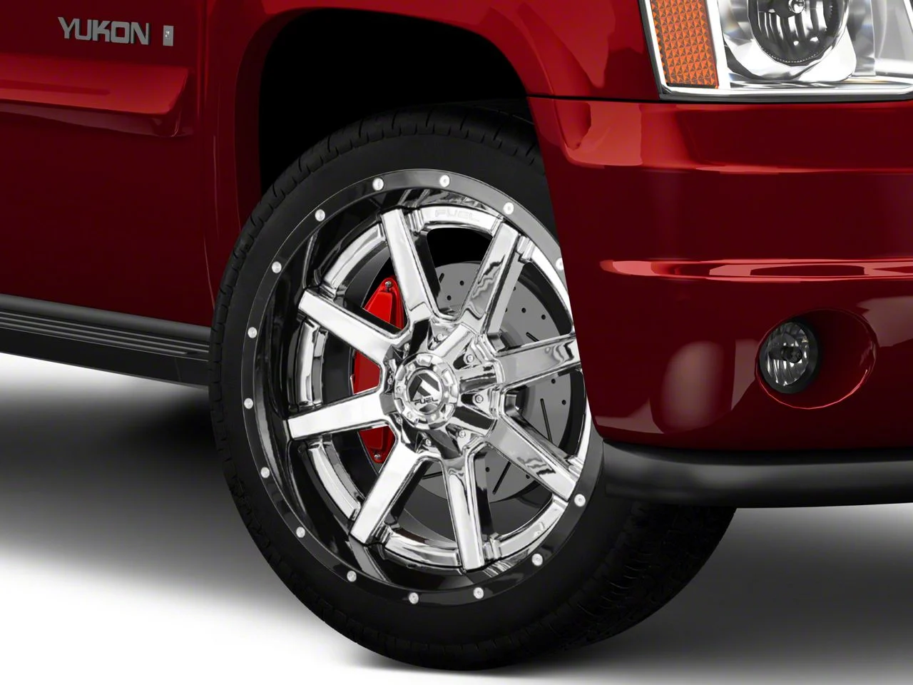 Fuel Wheels Maverick Chrome with Gloss Black Lip 6-Lug Wheel; 22x10; -13mm Offset (07-14 Yukon)