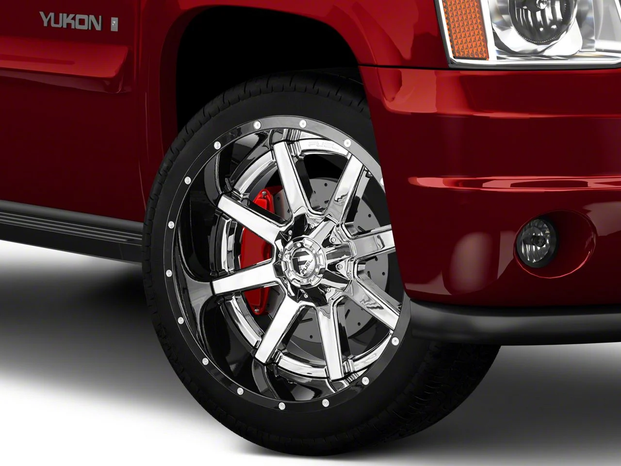 Fuel Wheels Maverick Chrome with Gloss Black Lip 6-Lug Wheel; 22x12; -44mm Offset (07-14 Yukon)