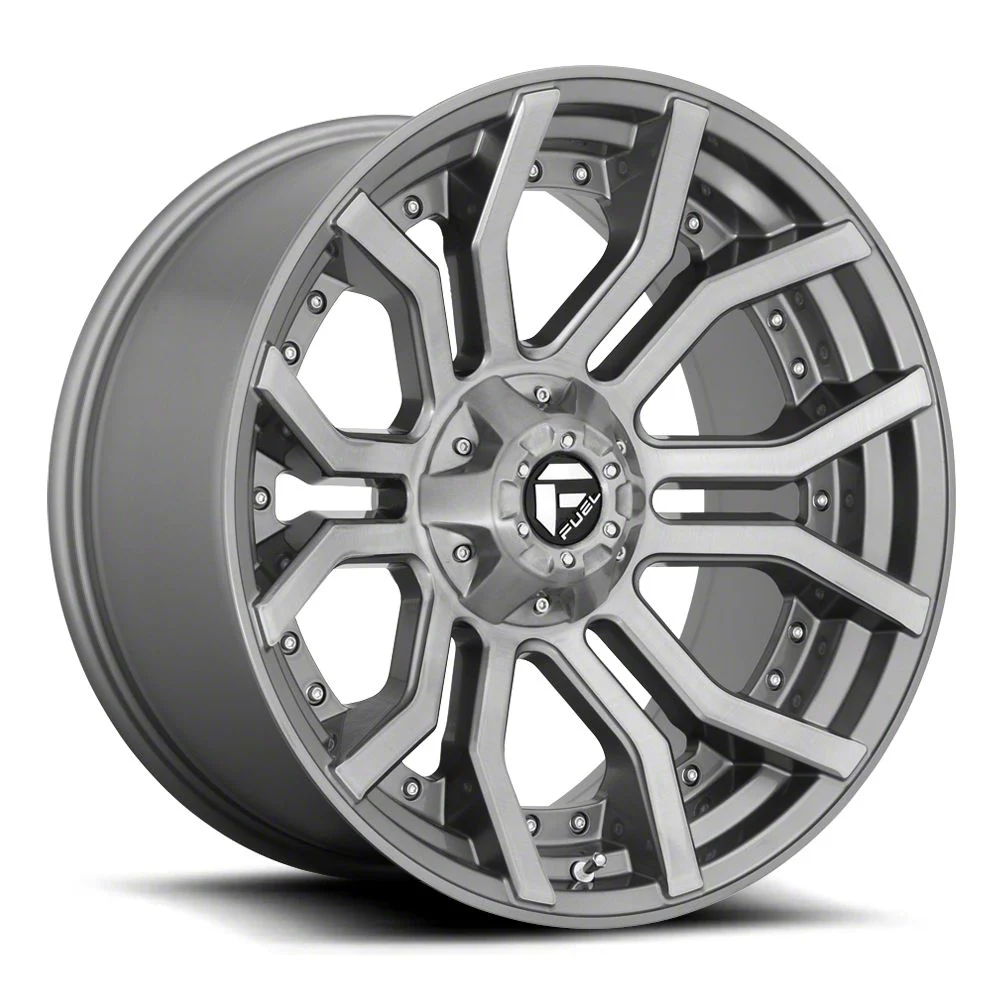 Fuel Wheels Rage Platinum Brushed Gunmetal Tinted Clear 6-Lug Wheel; 24x12; -44mm Offset (07-14 Yukon)