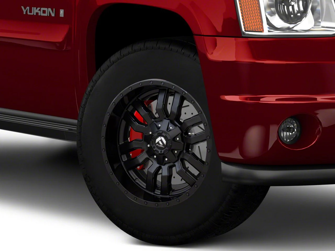 Fuel Wheels Sledge Matte Black with Gloss Black Lip 6-Lug Wheel; 18x9; 20mm Offset (07-14 Yukon)