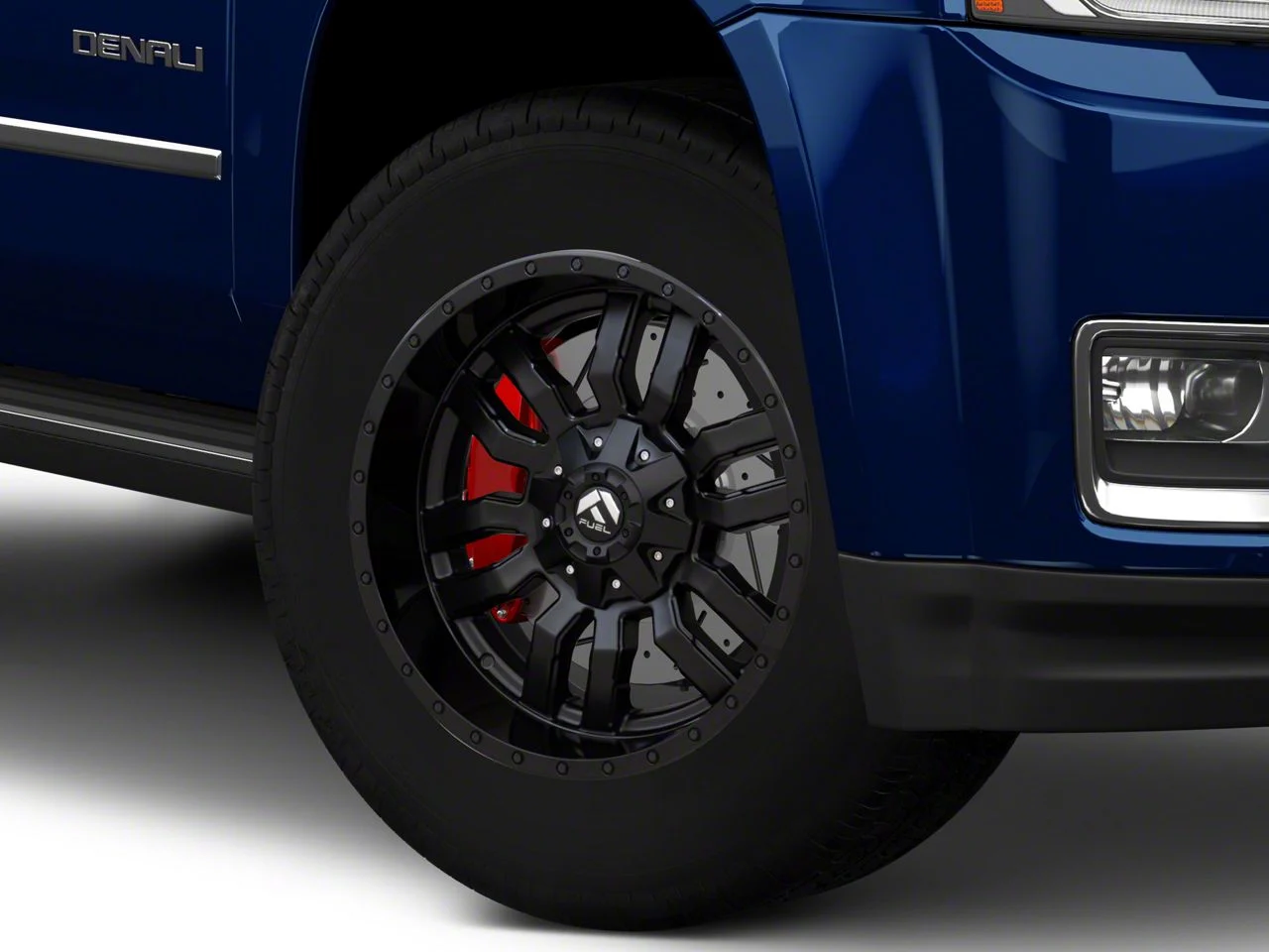 Fuel Wheels Sledge Matte Black with Gloss Black Lip 6-Lug Wheel; 18x9; 19mm Offset (15-20 Yukon)