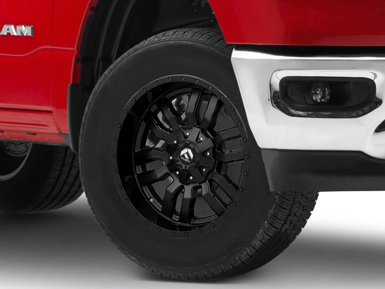 Fuel Wheels Sledge Matte Black with Gloss Black Lip 6-Lug Wheel; 18x9; 19mm Offset (19-26 RAM 1500)