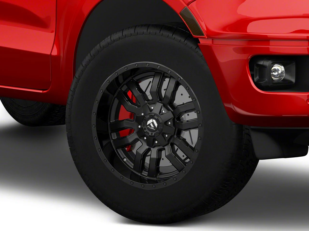 Fuel Wheels Sledge Matte Black with Gloss Black Lip 6-Lug Wheel; 18x9; 19mm Offset (19-23 Ranger)