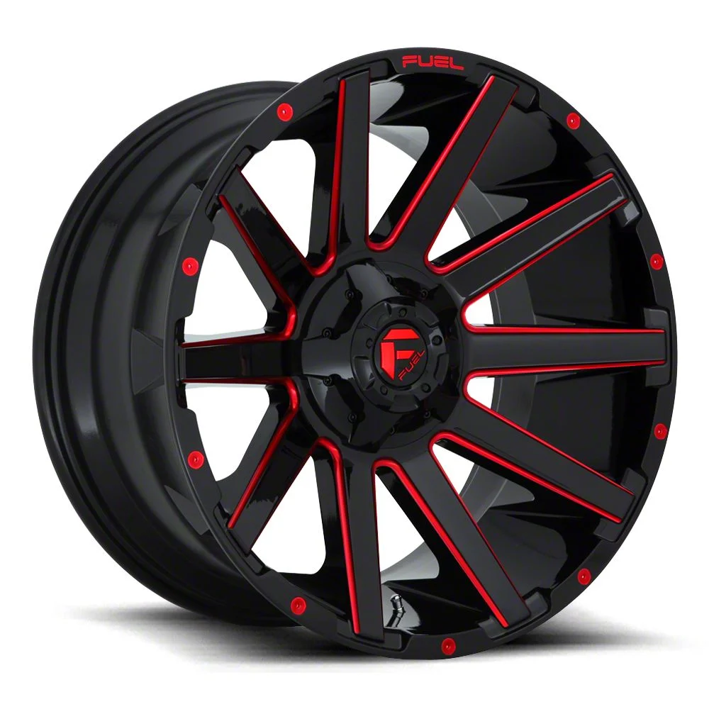 Fuel Wheels Contra Gloss Black Red Tinted Clear 6-Lug Wheel; 20x9; 1mm Offset (21-26 Yukon)