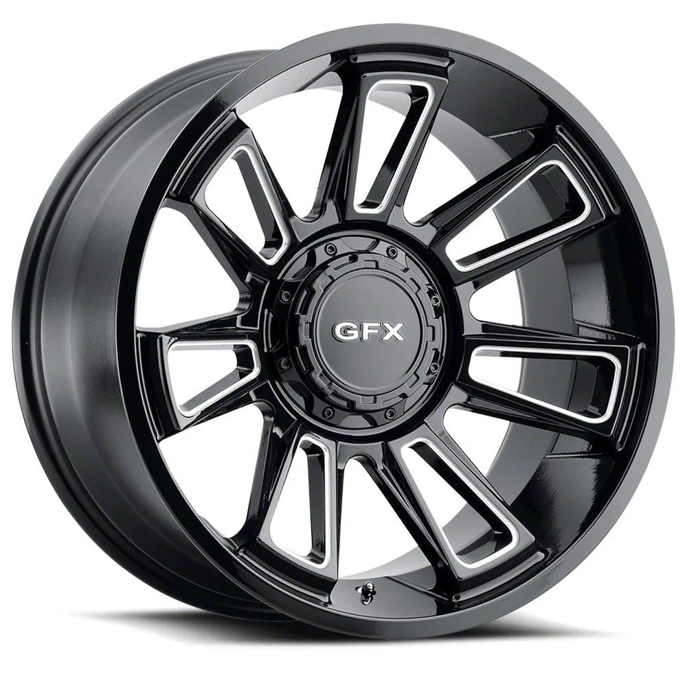 G-FX TR21 Gloss Black Milled 8-Lug Wheel; 20x10; -19mm Offset (11-16 F-250 Super Duty)