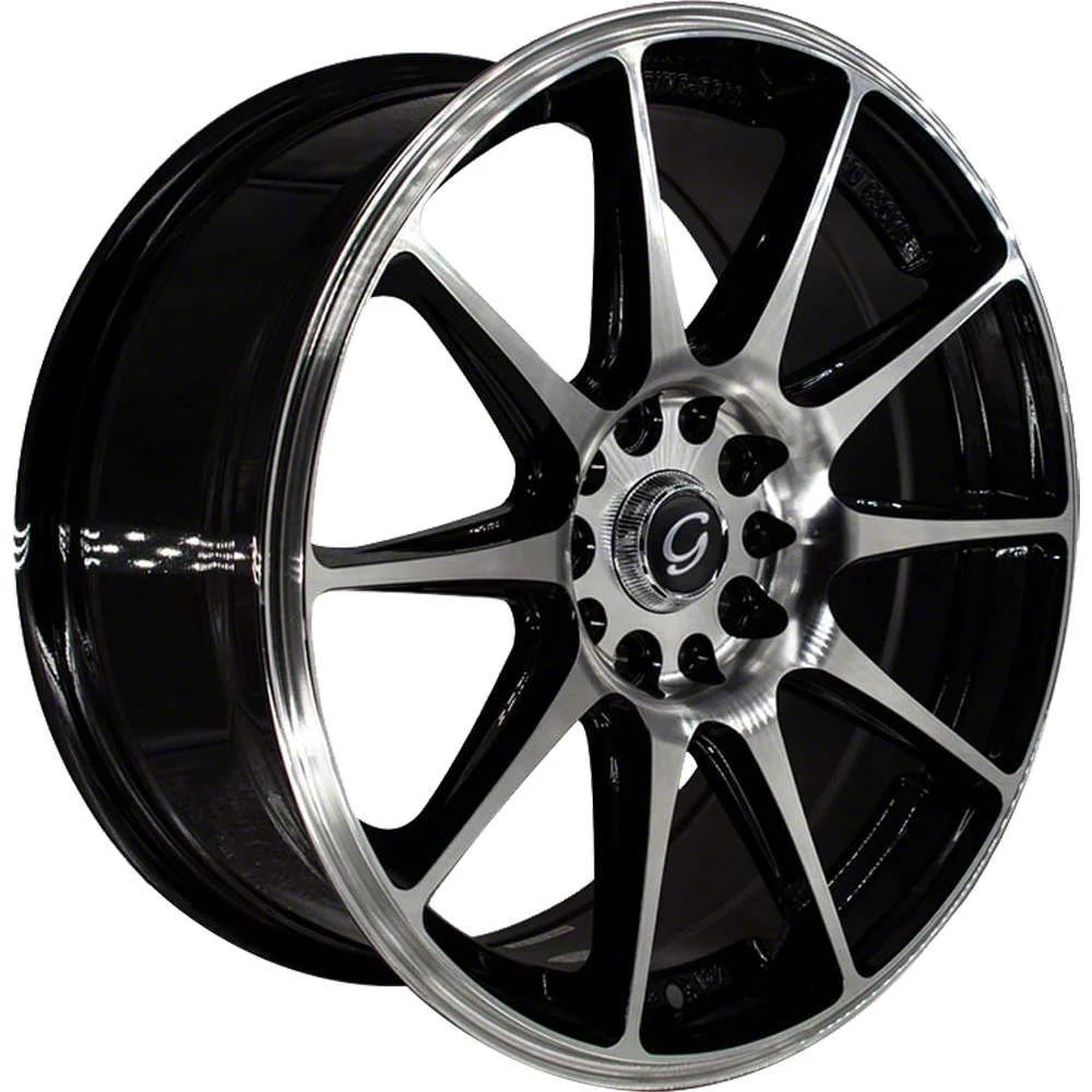 G-Line Alloys G0051 Gloss Black Machined Wheel; 18x8.5; 35mm Offset (05-09 Mustang GT, V6)