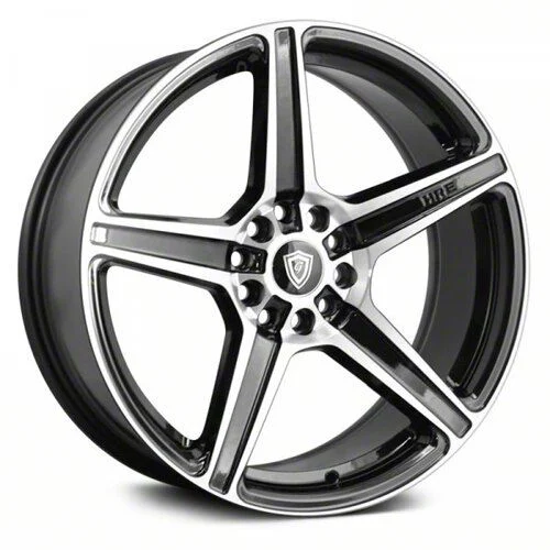 G-Line Alloys G5067 Gloss Black Machined Wheel; 18x9; 38mm Offset (05-09 Mustang GT, V6)