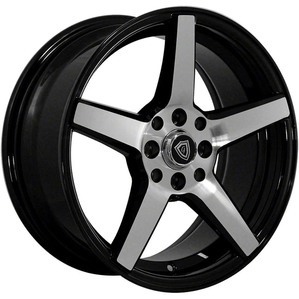 G-Line Alloys G5109 Gloss Black Machined Wheel; 18x8; 35mm Offset (05-09 Mustang GT, V6)